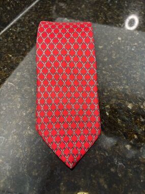 HARDY AMIES Red Patterned Men's Tie